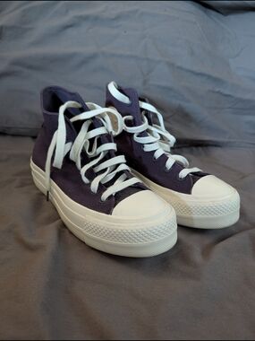 Converse High Top Sneakers in Deep Purple with White Soles